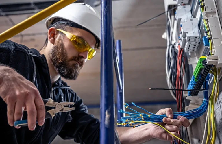 Electrician on an emergency service call